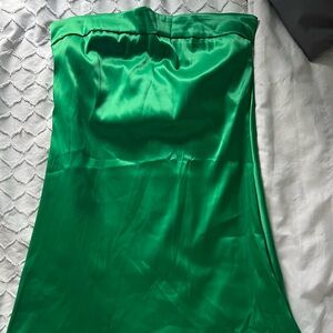 cute green strapless mini dress